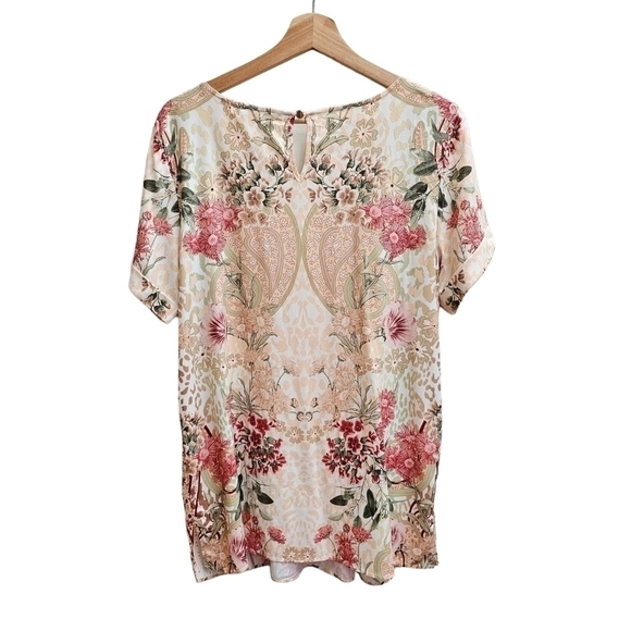 Soft Surroundings Oversized Floral Shirt with Light Pleating Detail, Size Small - Picture 3 of 12
